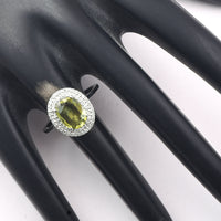 1.69 Ct Oval Mixed Cut Natural Green Sapphire 950 Platinum Ring