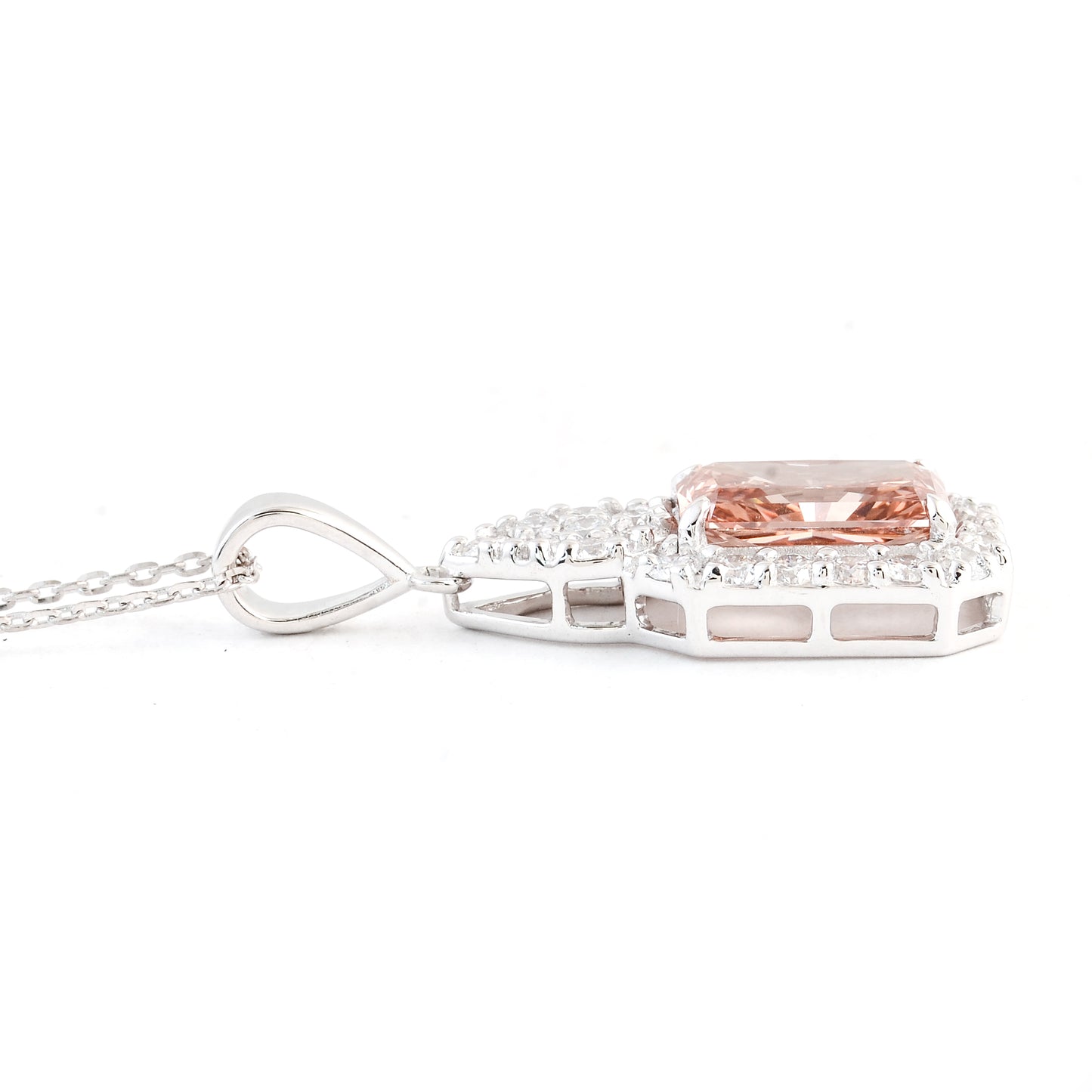 2.61 Carats Pink Lab Grown Diamond 14K Gold Pendant
