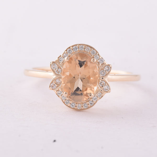 1.42 Ct Oval Tourmaline 9K Gold Ring