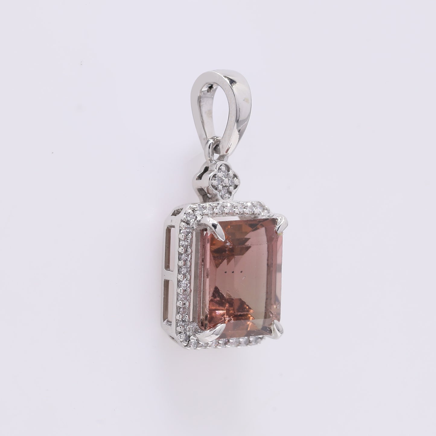 2.69 Ct Octagon Step Cut Natural Tourmaline 950 Platinum Pendant