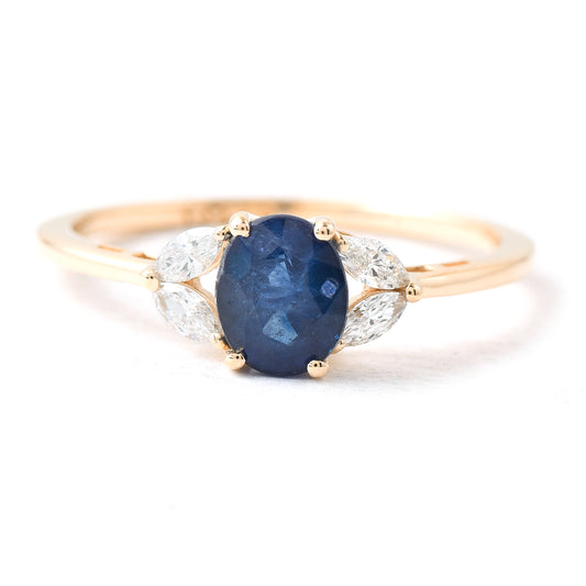 1.19 Ct Oval Sapphire 14K Gold Ring