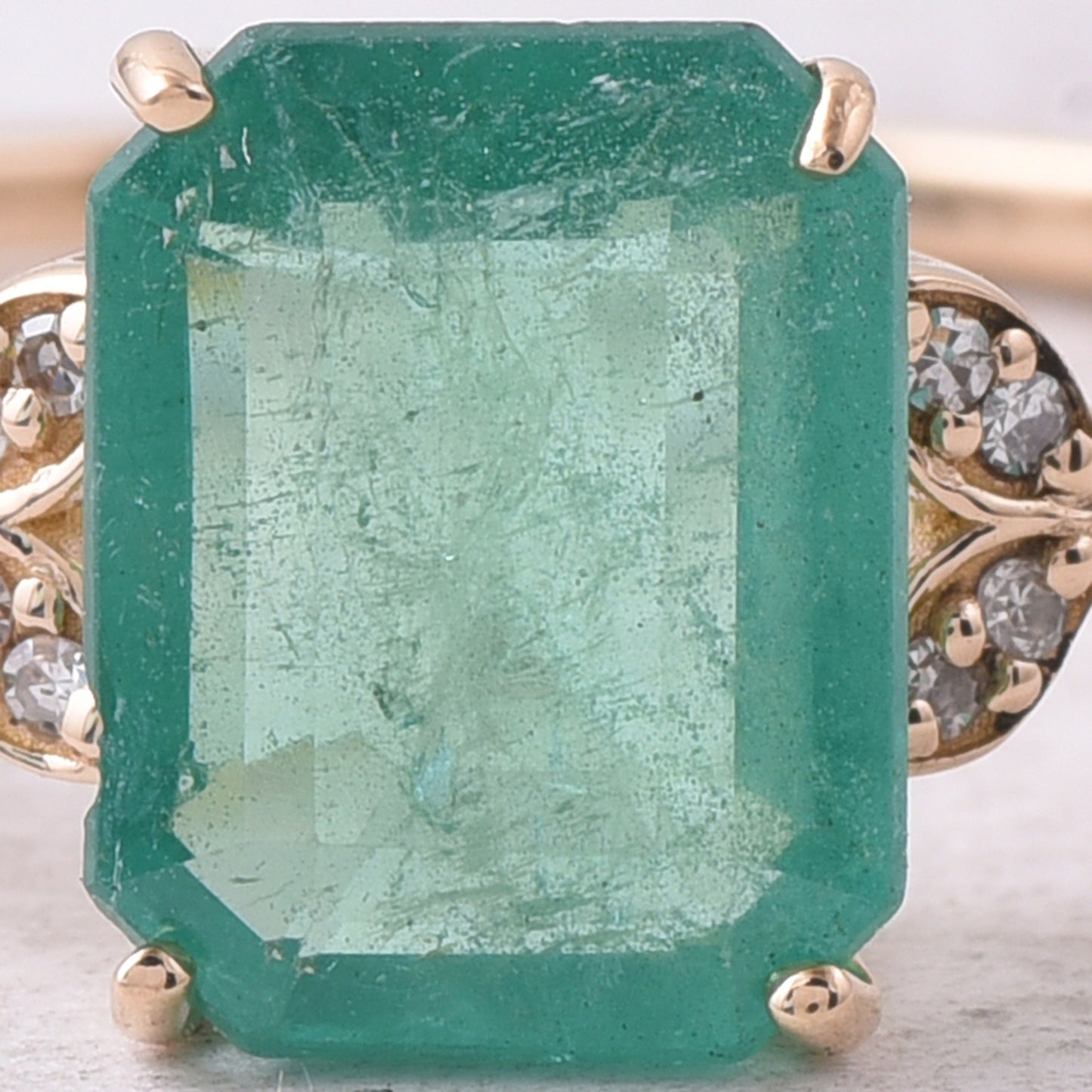 1.75 Ct Octagon Step Cut Natural Emerald 14K Gold Ring