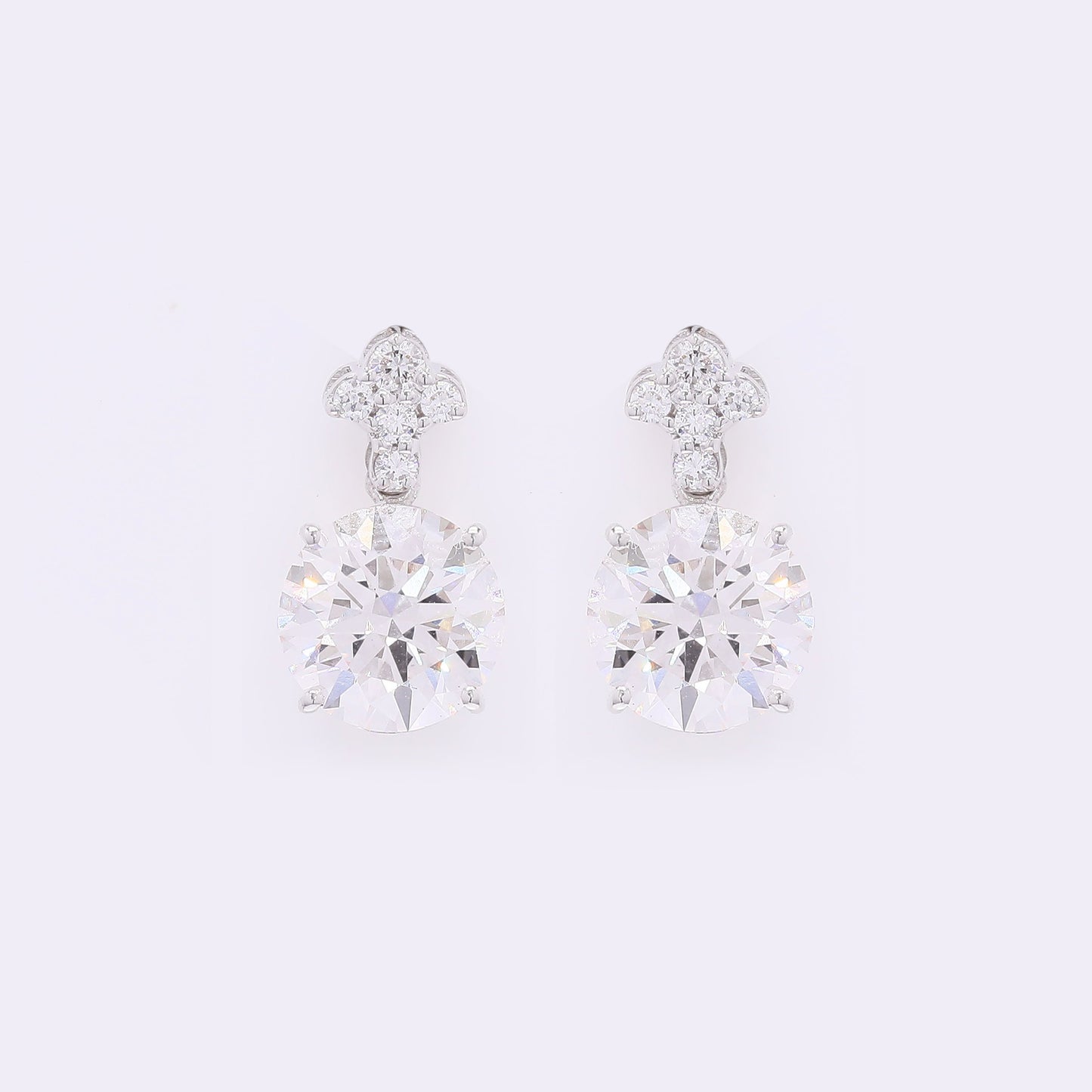 3.74 Carats Lab Grown Diamond 14K Gold Earrings