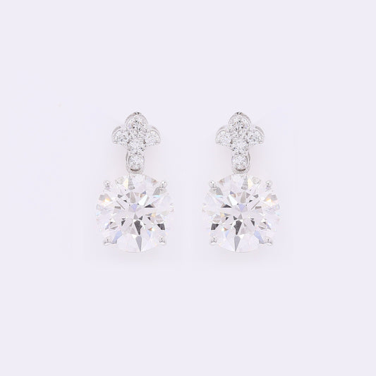 3.74 Carats Lab Grown Diamond 14K Gold Earrings