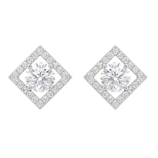 3.80 Carats Lab Grown Diamond 14K Gold Earrings