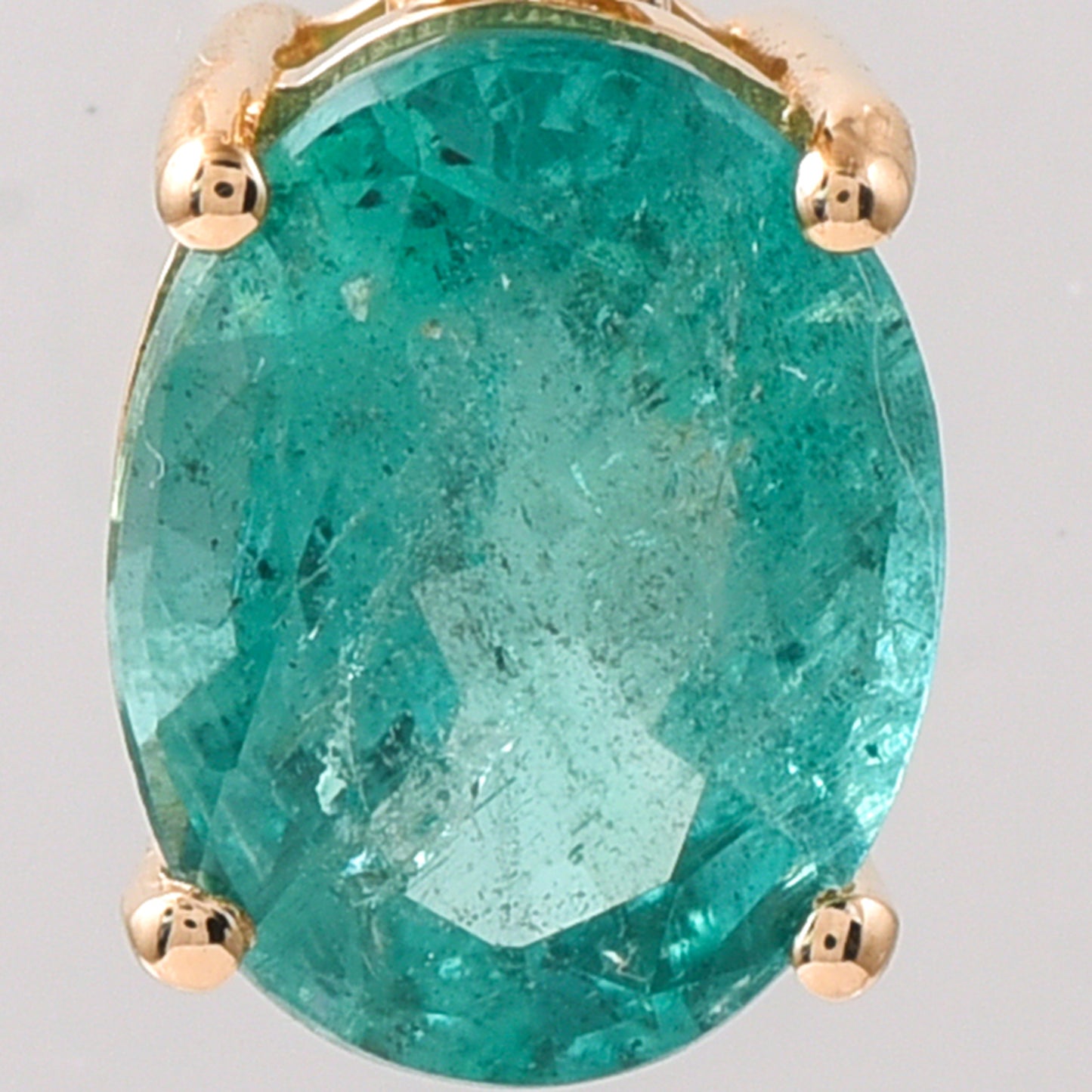 2.56 Ct Oval Emerald 14K Gold Pendant