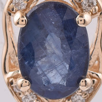 1.34 Ct Oval Natural Sapphire 14K Gold Pendant