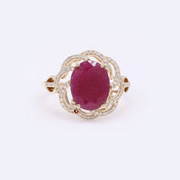 2.99 Ct Oval Ruby 14K Gold Ring