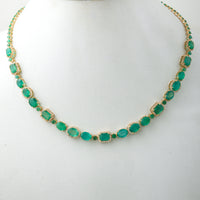 28.78 Ct Natural Emerald 14K Gold Necklace