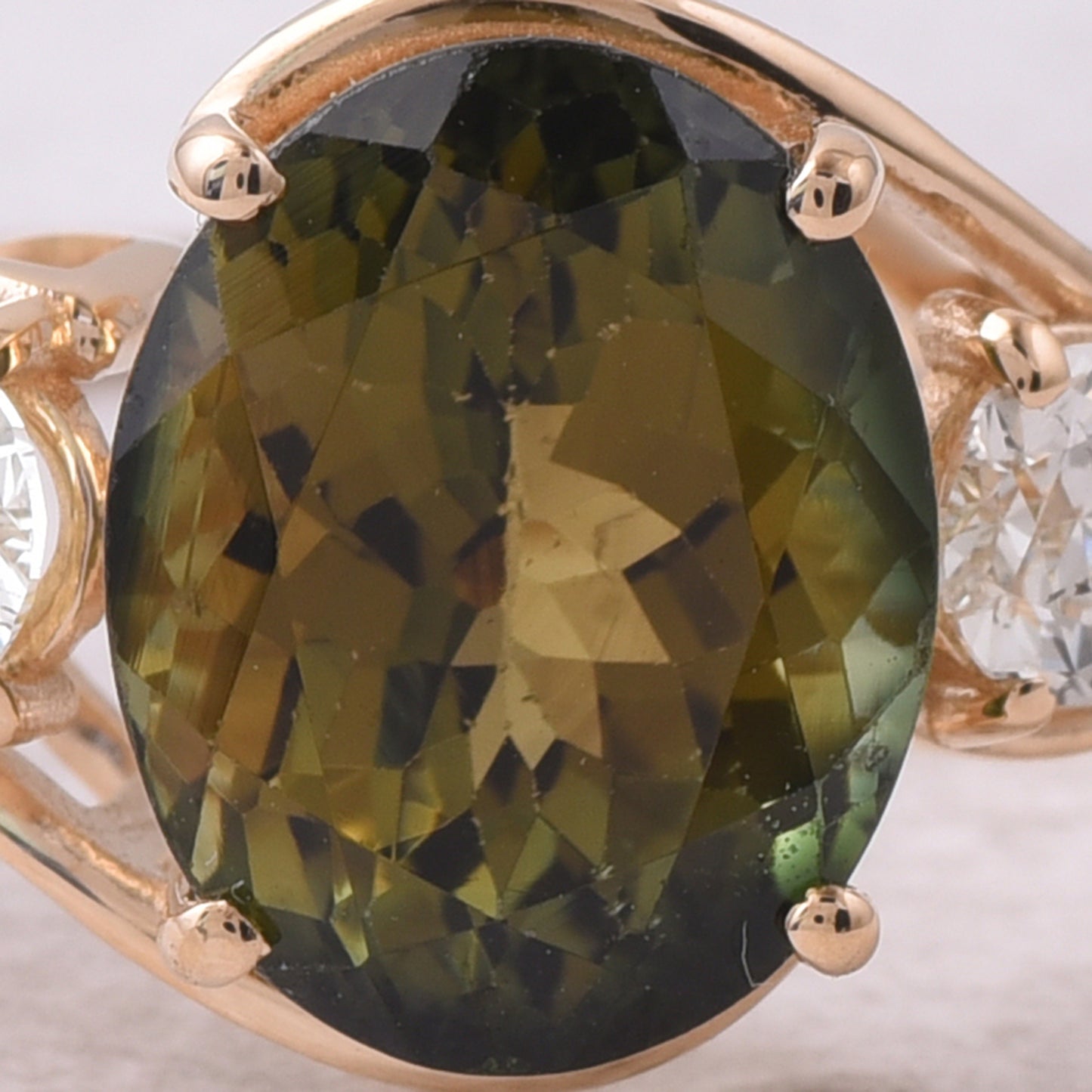 3.50 Ct Oval Natural Tourmaline 14K Gold Ring