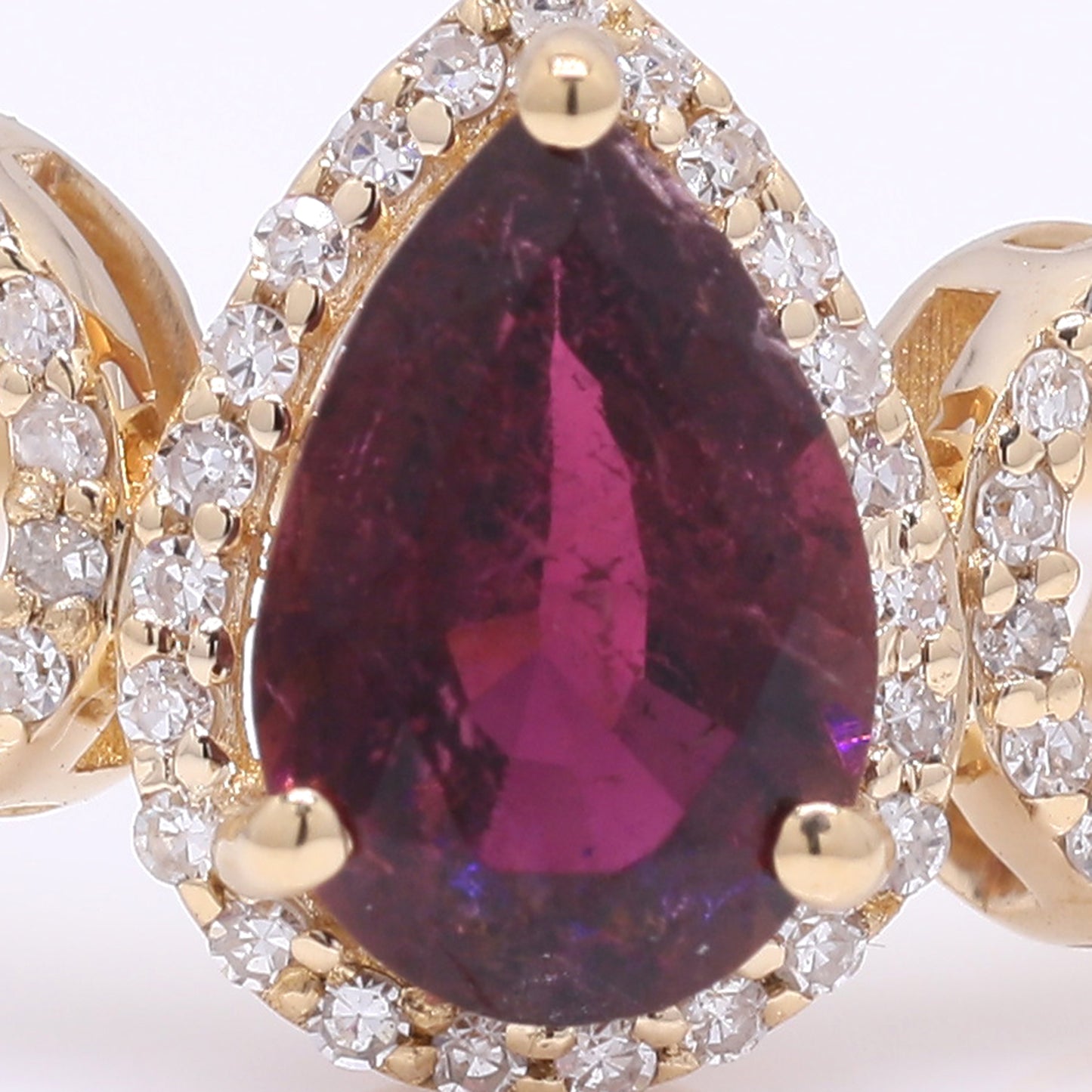 1.25 Ct Pear Mixed Cut Natural Tourmaline 14K Gold Ring