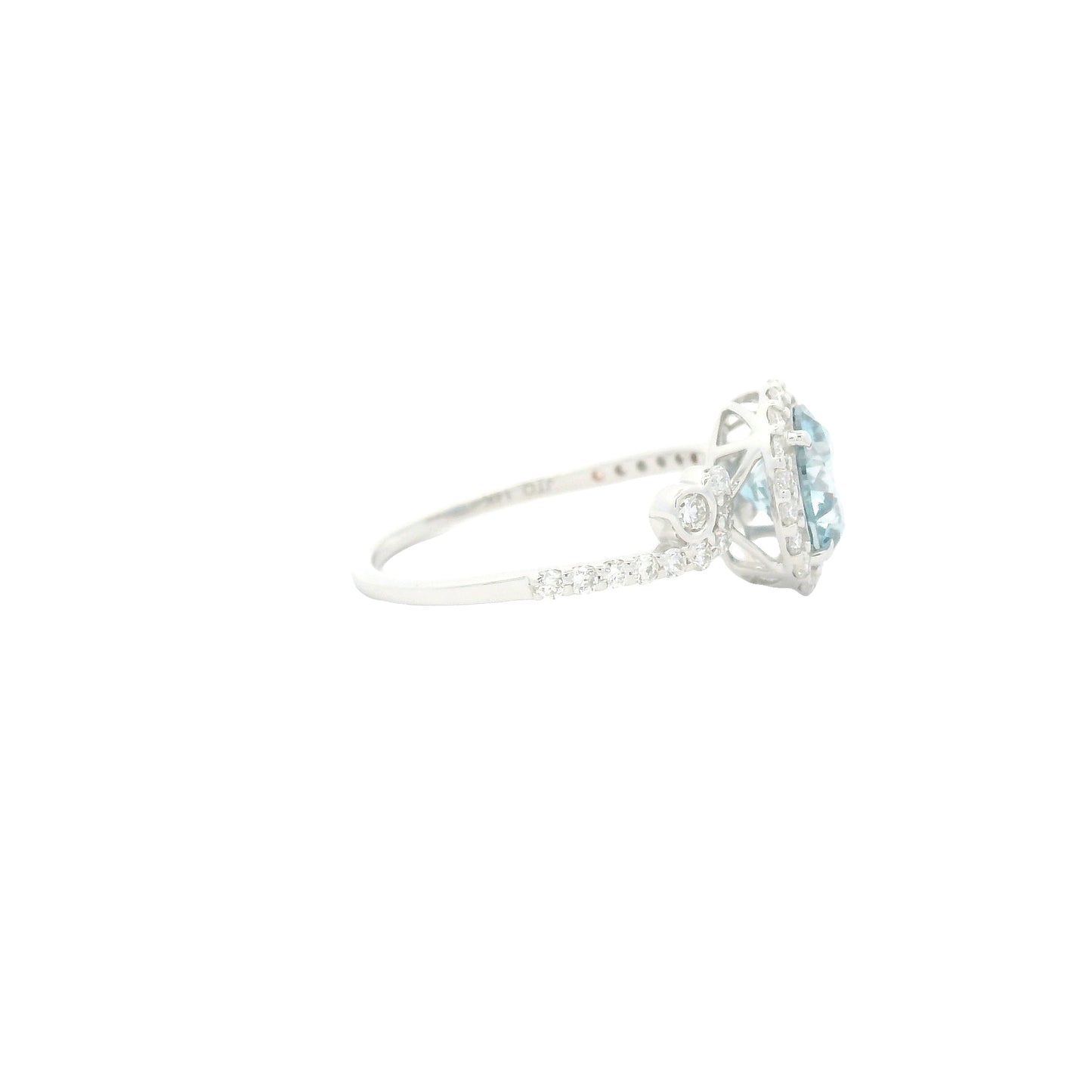 2.11 Carats Blue Lab Grown Diamond 14K Gold Ring