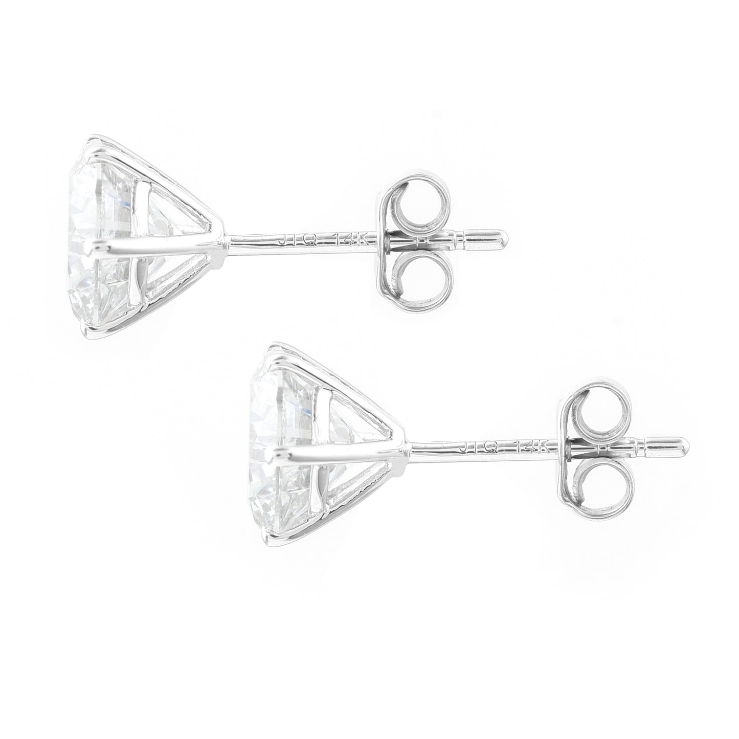 3.04 Carats Lab Grown Diamond 14K Gold Earrings