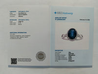 2.42 Ct Oval Mixed Cut Natural Sapphire 950 Platinum Ring
