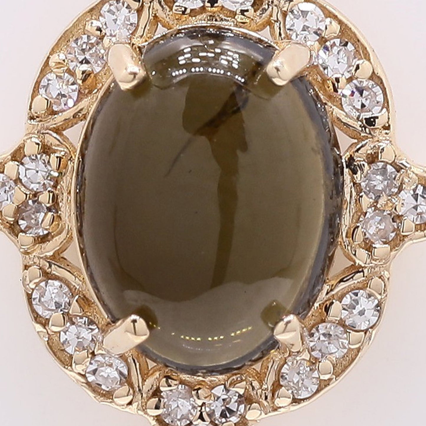 1.42 Ct Oval Cabochon Cut Natural Tourmaline 14K Gold Pendant