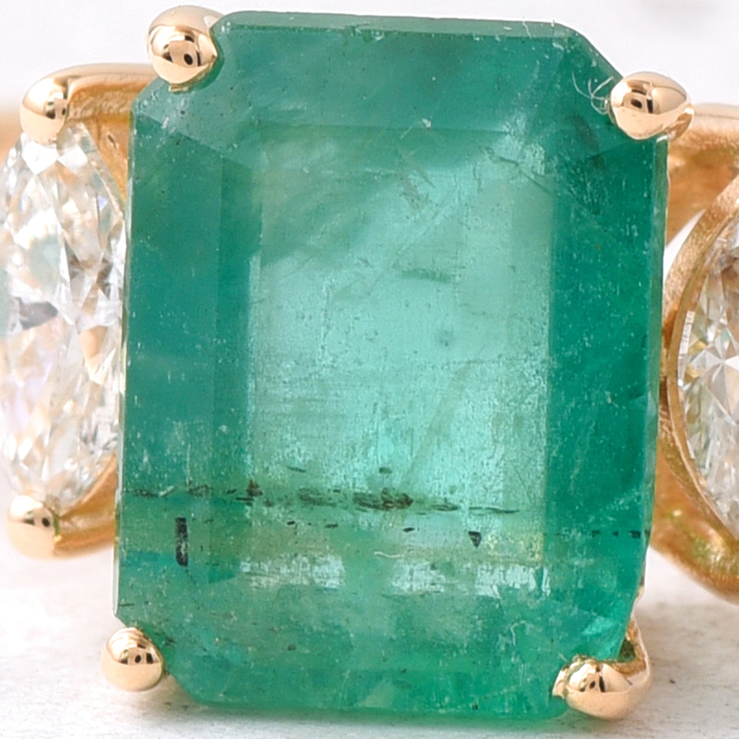 2.52 Ct Octagon Step Cut Natural Emerald 14K Gold Ring