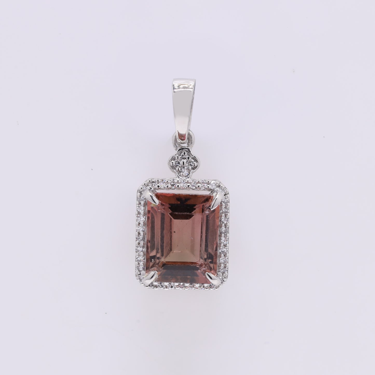 2.69 Ct Octagon Step Cut Natural Tourmaline 950 Platinum Pendant
