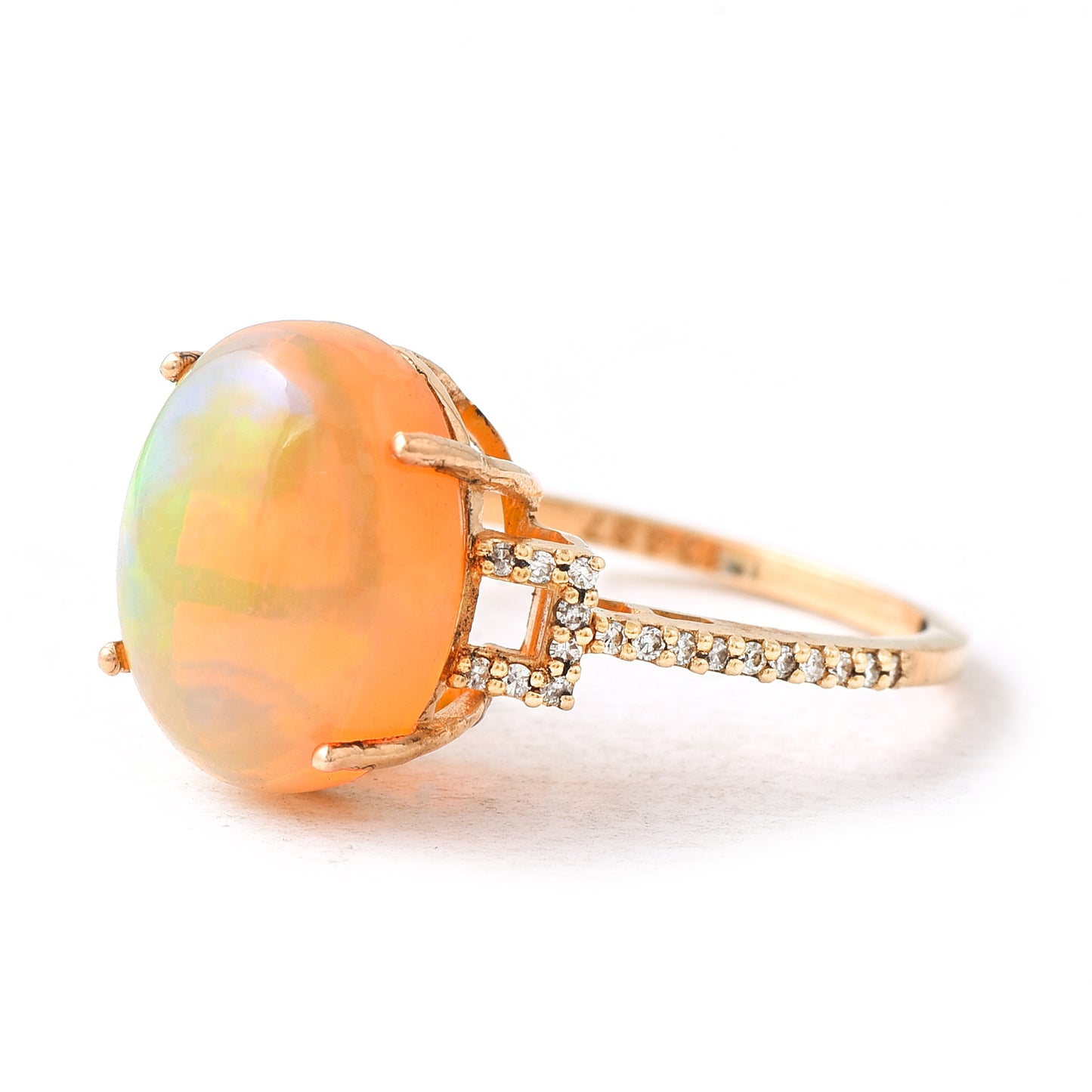 4.16 Ct Oval Opal 14K Gold Ring