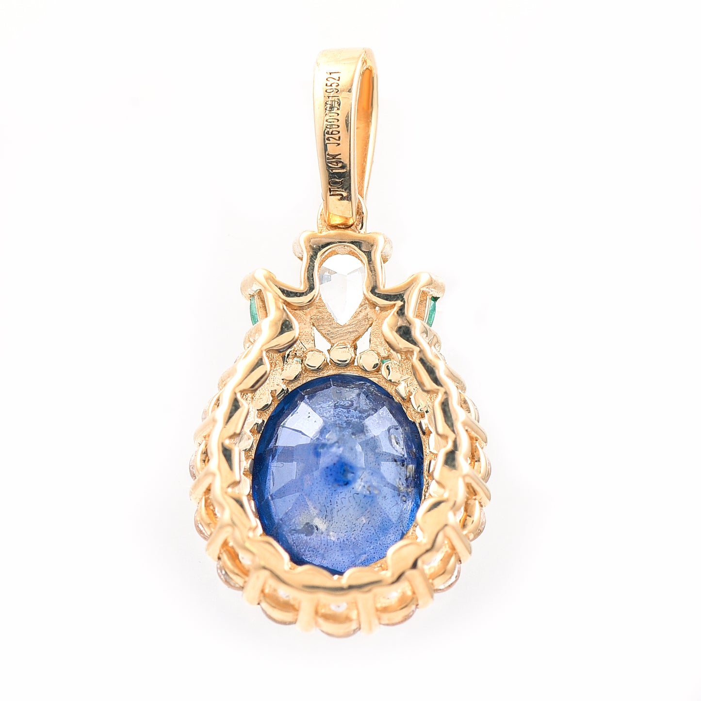 2.50 Ct Oval Mixed Cut Natural Sapphire 14K Gold Pendant