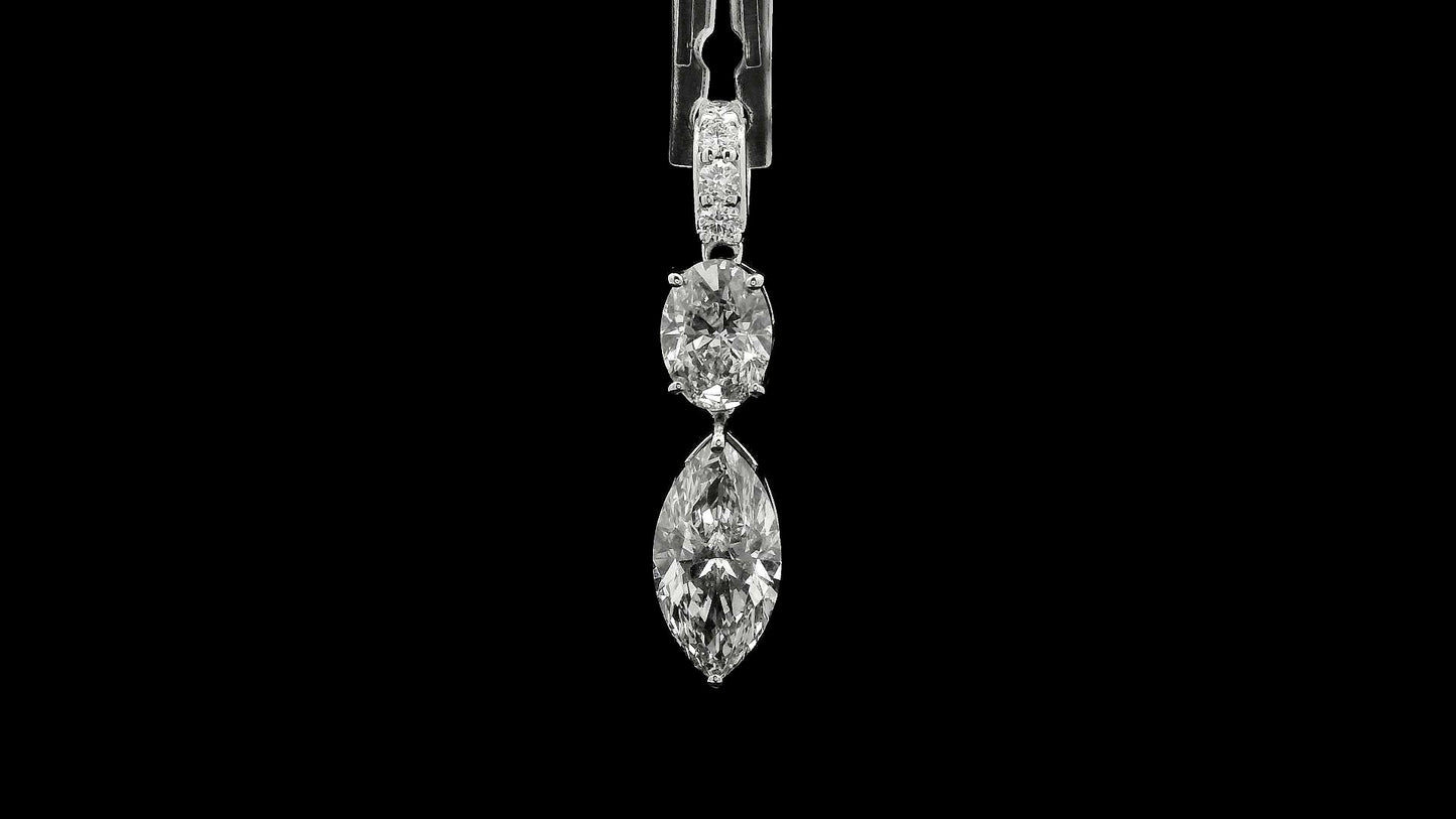 3.09 Carats Lab Grown Diamond 14K Gold Pendant
