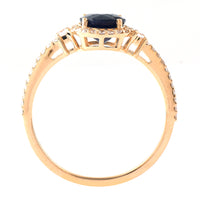 1.29 Ct Round Mixed Cut Natural Sapphire 14K Gold Ring