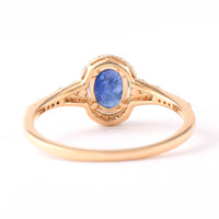 1.23 Ct Oval Mixed Cut Natural Sapphire 14K Gold Ring
