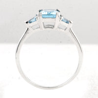 1.79 Ct Octagon Swiss Blue Topaz 925 Sterling Silver Ring