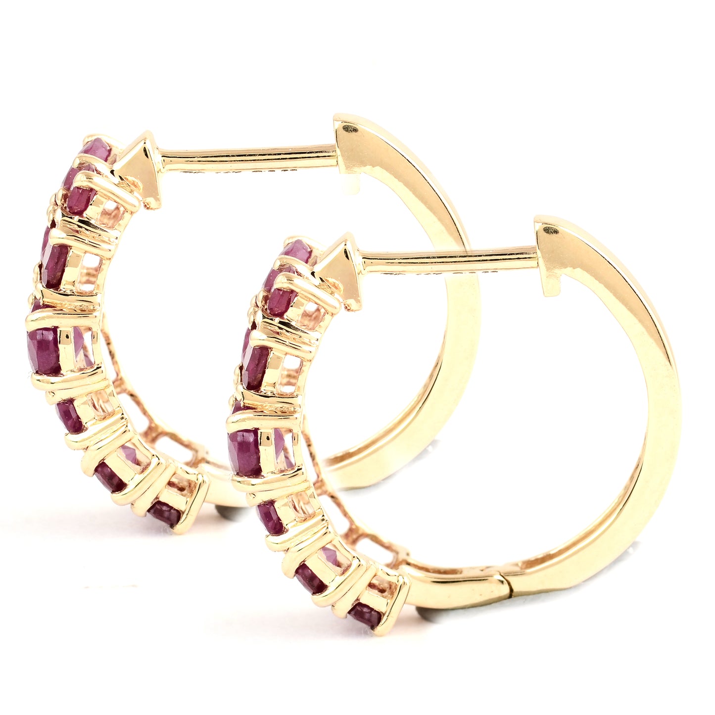 3.33 Ct Round Ruby 14K Gold Earrings