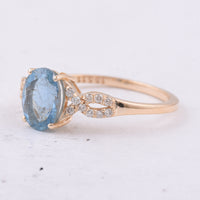 1.26 Ct Oval Natural Aquamarine 14K Gold Ring