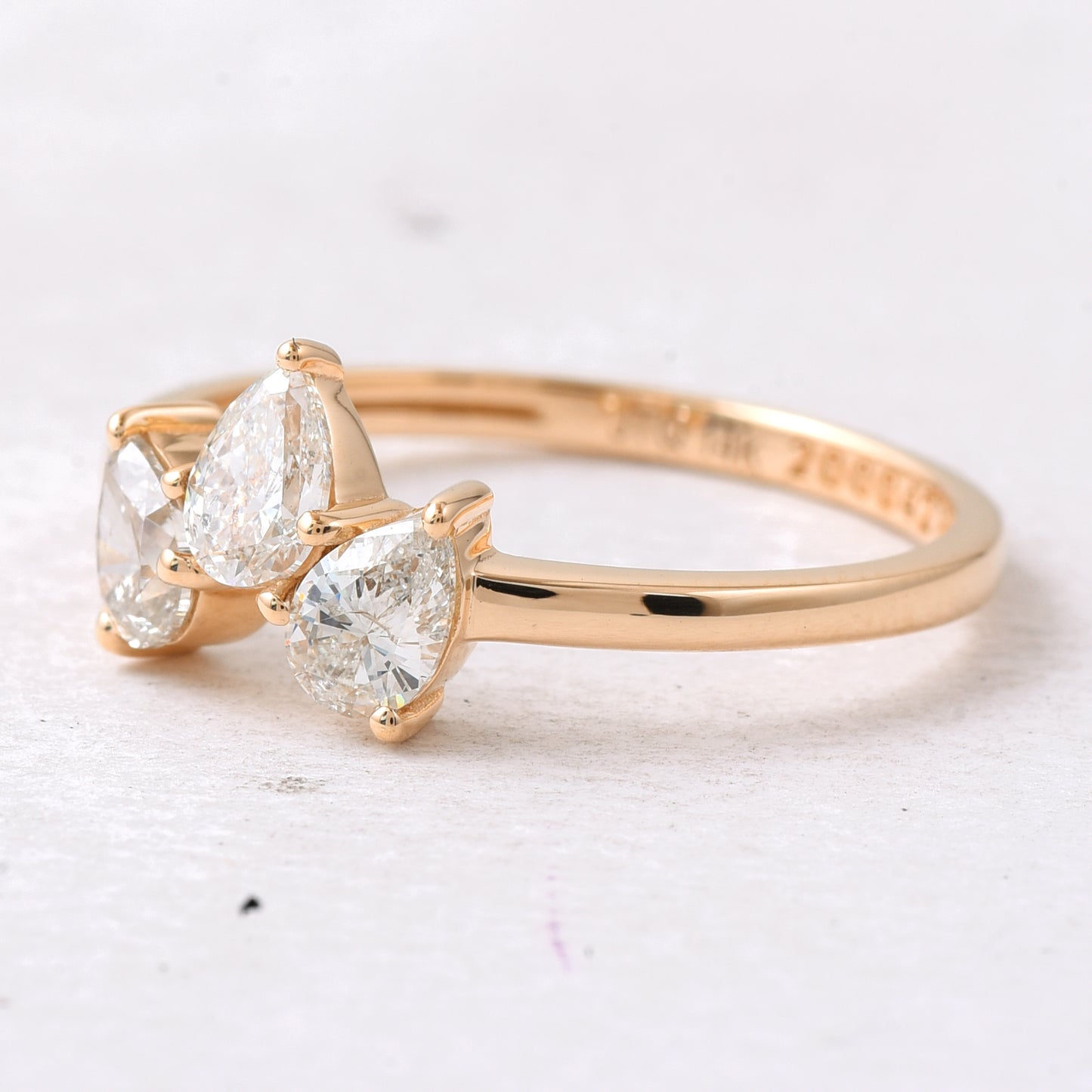 0.73 Ct Pear Diamond 14K Gold Ring