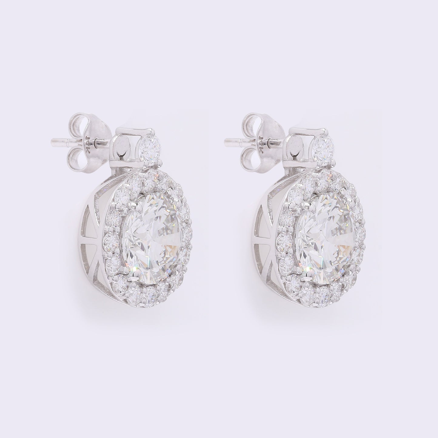 4.57 Carats Lab Grown Diamond 14K Gold Earrings