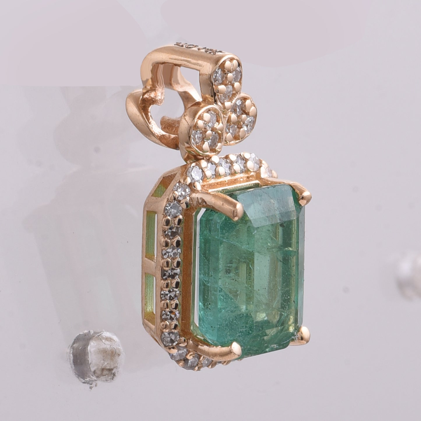 1.83 Ct Octagon Emerald 14K Gold Pendant