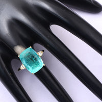 9.69 Ct Cushion Emerald 18K Gold Ring