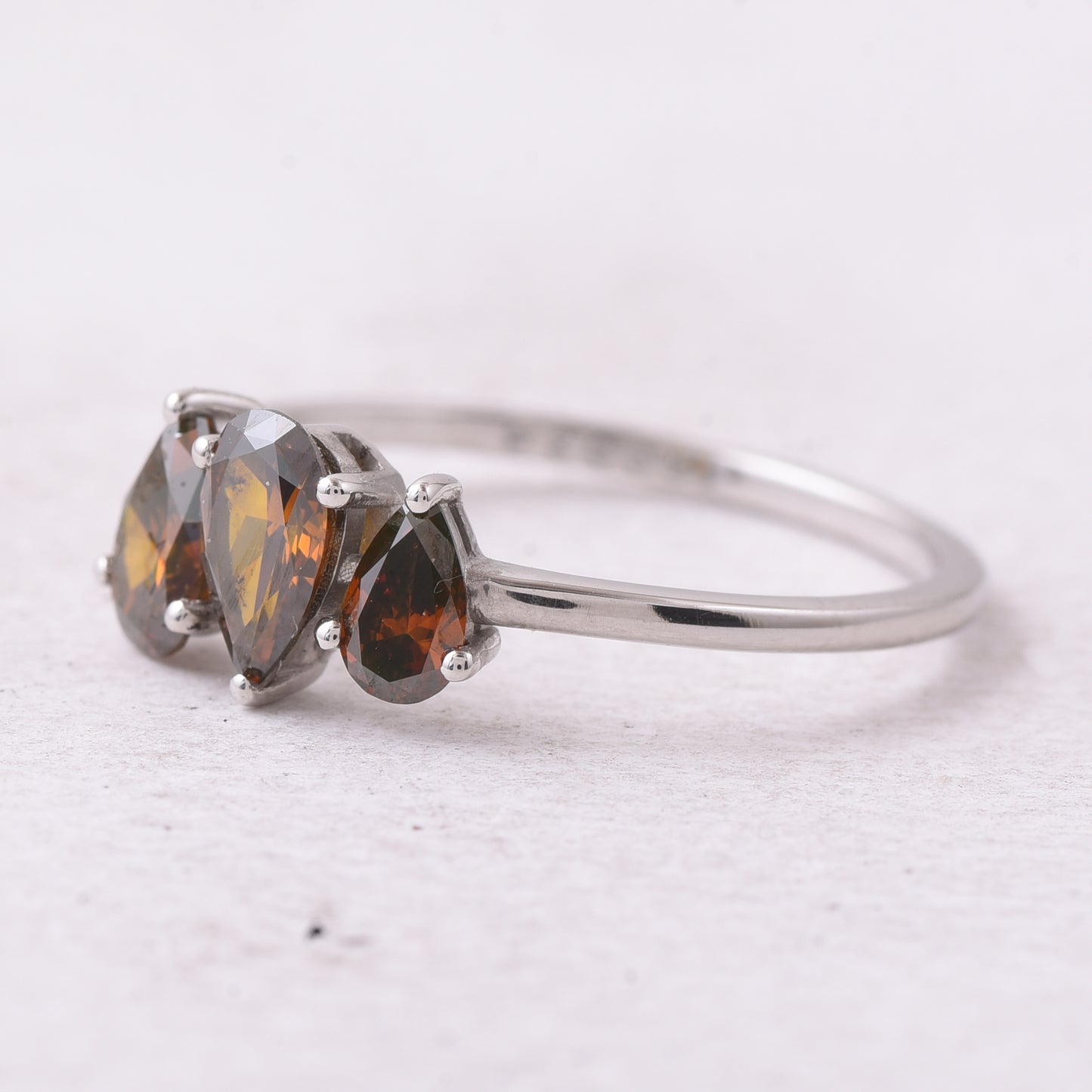 0.97 Ct Pear Red Diamond 950 Platinum Ring