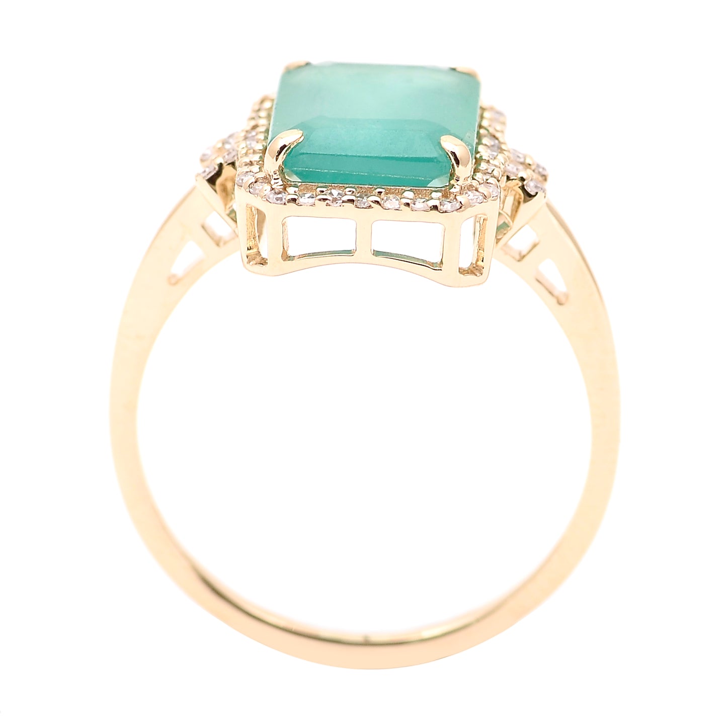2.71 Ct Octagon Natural Emerald 14K Gold Ring