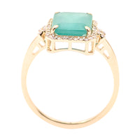 2.71 Ct Octagon Natural Emerald 14K Gold Ring