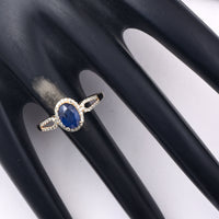 1.54 Ct Oval Mixed Cut Natural Sapphire 14K Gold Ring