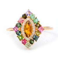 1.05 Ct Marquise Tourmaline 14K Gold Ring