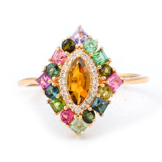 1.05 Ct Marquise Tourmaline 14K Gold Ring