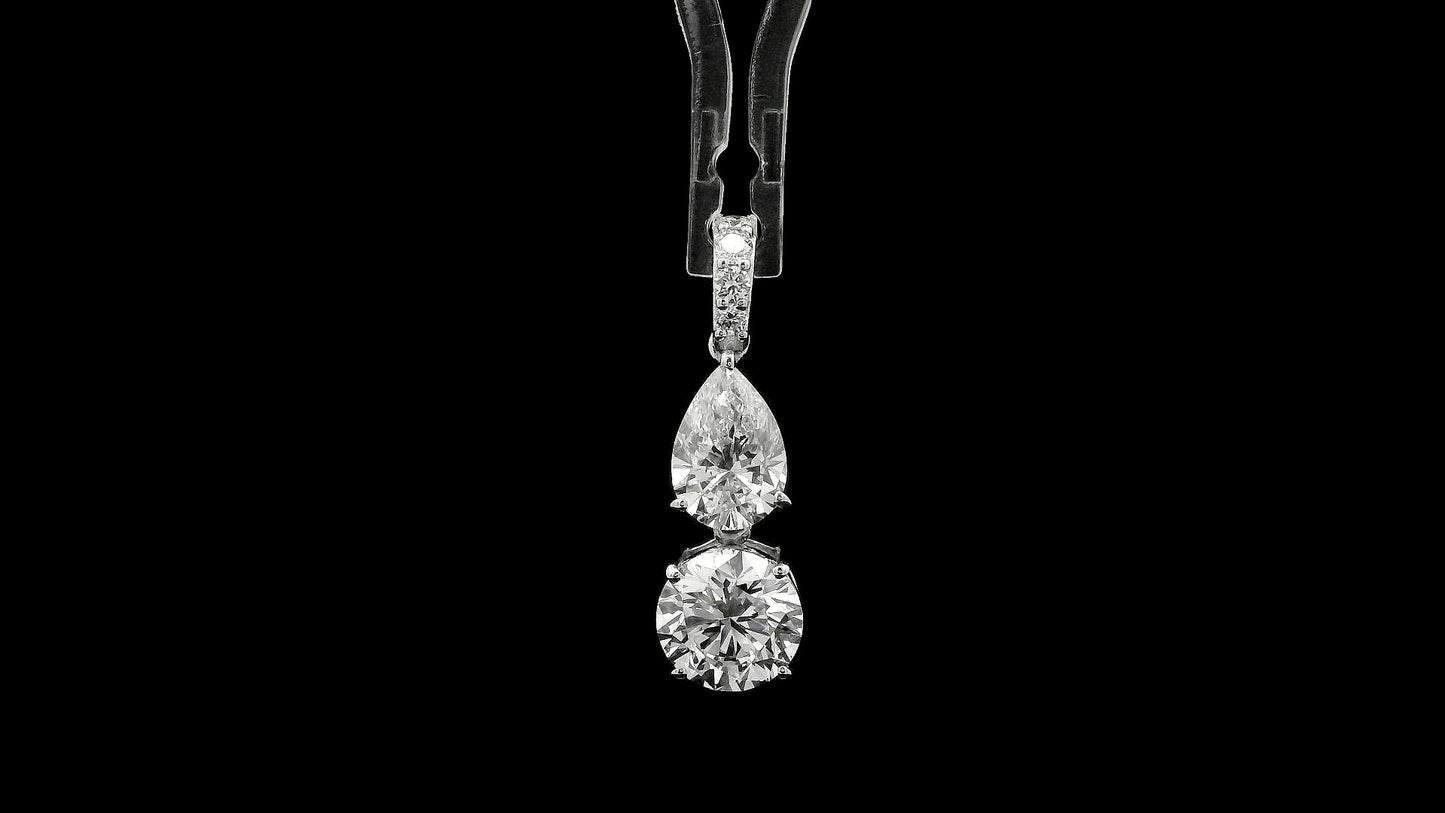 3.00 Carats Lab Grown Diamond 14K Gold Pendant