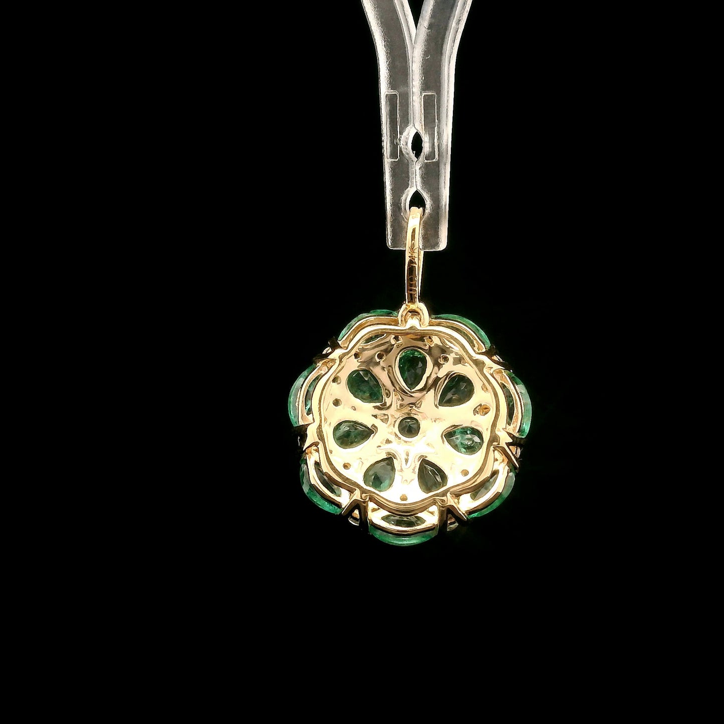 1.57 Ct Round Emerald 14K Gold Pendant