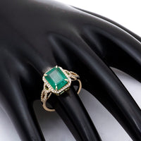 2.91 Ct Octagon Natural Emerald 14K Gold Ring