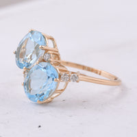 4.95 Ct Oval Natural Topaz 14K Gold Ring