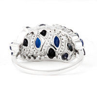 2.42 Ct Marquise Mixed Cut, Round Mixed Cut, Pear Mixed Cut Natural Sapphire 950 Platinum Ring