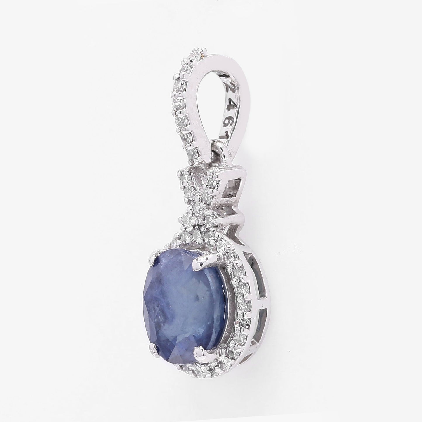 1.54 Ct Oval Mixed Cut Natural Sapphire 950 Platinum Pendant