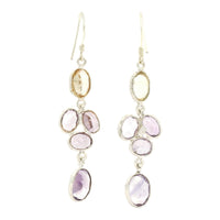 10.08 Ct Citrine, Amethyst 925 Sterling Silver Earrings