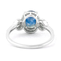 2.48 Ct Oval Mixed Cut Natural Sapphire 950 Platinum Ring
