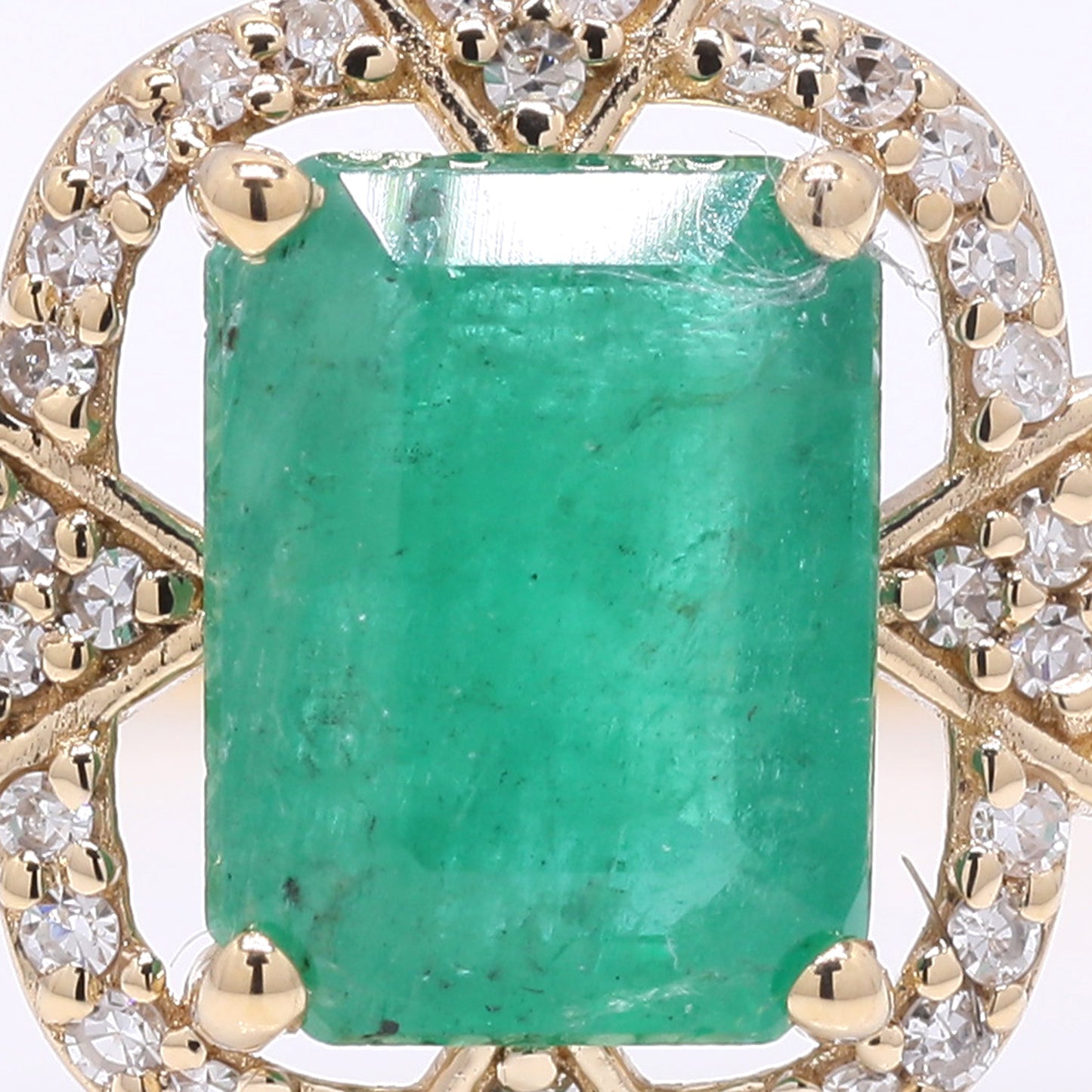 1.43 Ct Octagon Step Cut Natural Emerald 14K Gold Ring