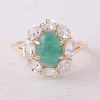 3.79 Ct Oval Emerald 9K Gold Ring
