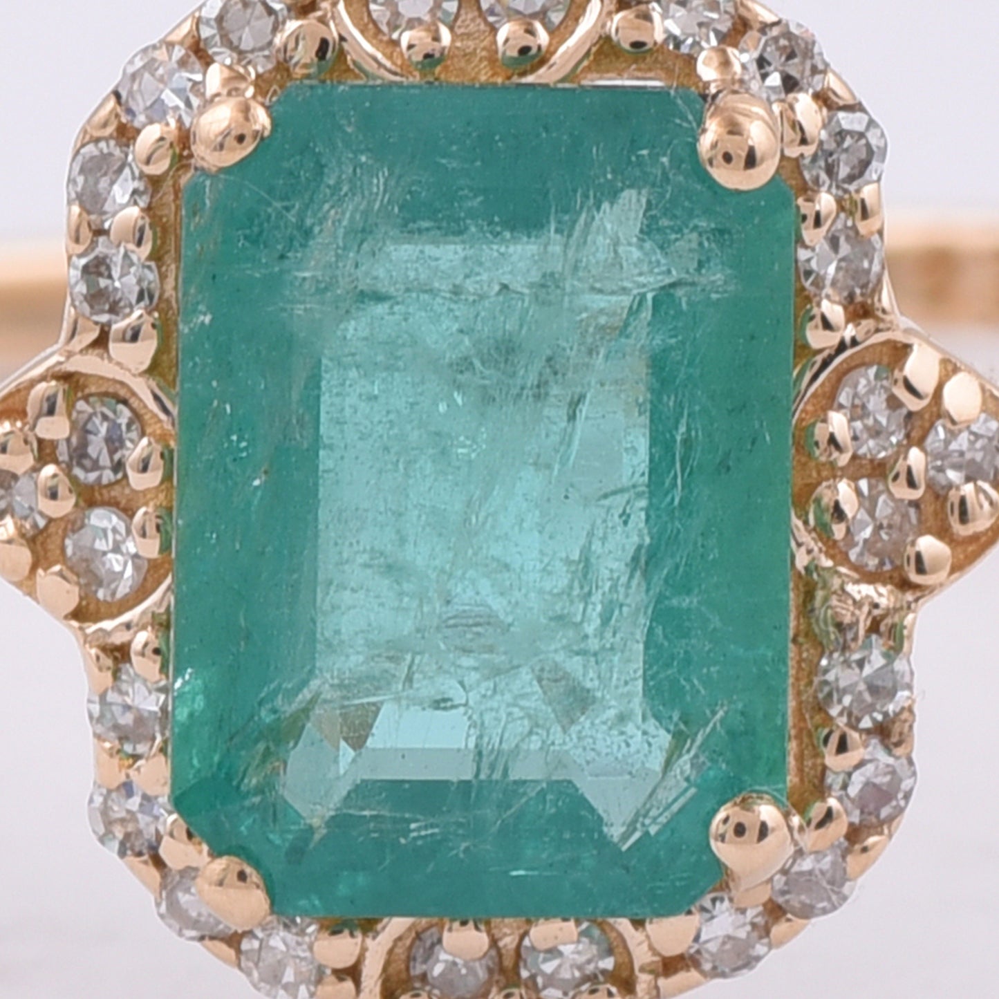 1.24 Ct Octagon Step Cut Natural Emerald 14K Gold Ring